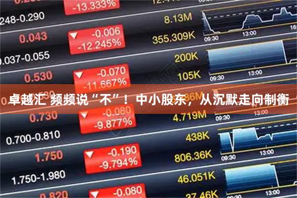 卓越汇 频频说“不”!中小股东,从沉默走向制衡